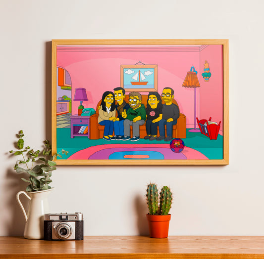Póster Familiar con Retrato Caricaturesco Personalizado